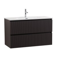 Мебель для ванной комнаты BelBagno Uno-mini 100 подвесная, 2 ящика, матовая темно-серая