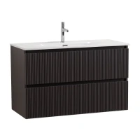 Мебель для ванной комнаты BelBagno Uno-mini 100 подвесная, 2 ящика, матовая темно-серая