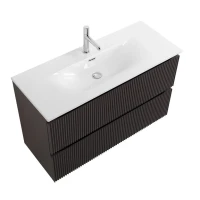 Мебель для ванной комнаты BelBagno Uno-mini 100 подвесная, 2 ящика, матовая темно-серая