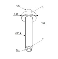 Кронштейн для верхнего душа Kludi A-QA 66515N1-00 брашированная бронза