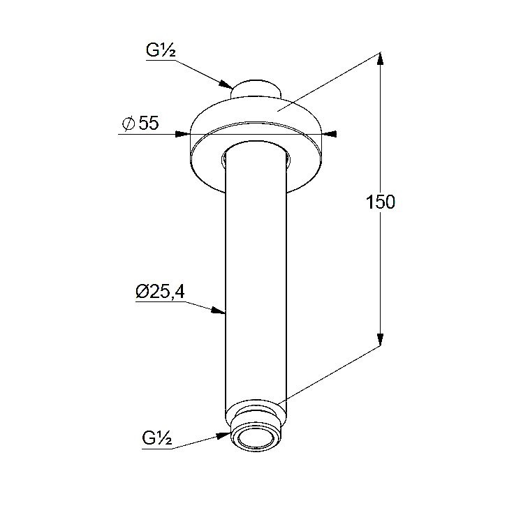Кронштейн для верхнего душа Kludi A-QA 66515N1-00 брашированная бронза