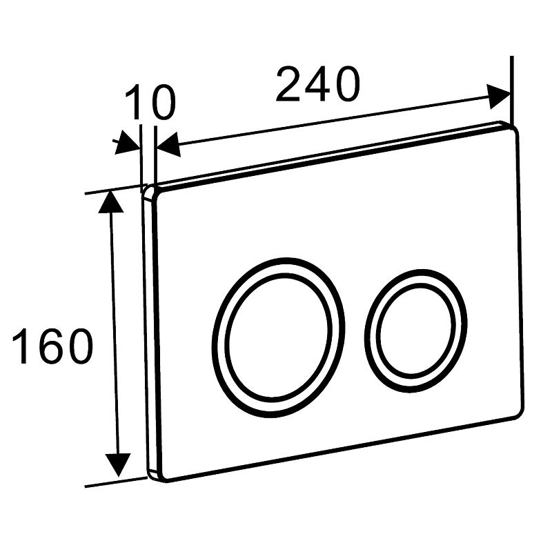 Кнопка смыва для унитаза AZARIO NEW AZ-017 пластик, цвет матовый черный