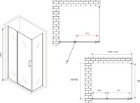 Душевой уголок Abber Sonnenstrand AG04110S-S85 85x110, профиль хром, стекло прозрачное