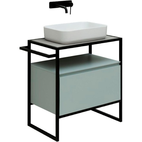 Тумба с раковиной Allen Brau Priority 70 напольная, папирус матовый, столешница серый структ