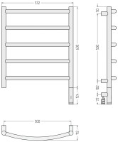 Полотенцесушитель электрический Сунержа Галант 3.1 051-6001-6050 70x55 см, подключение справа, состаренная латунь, лесенка