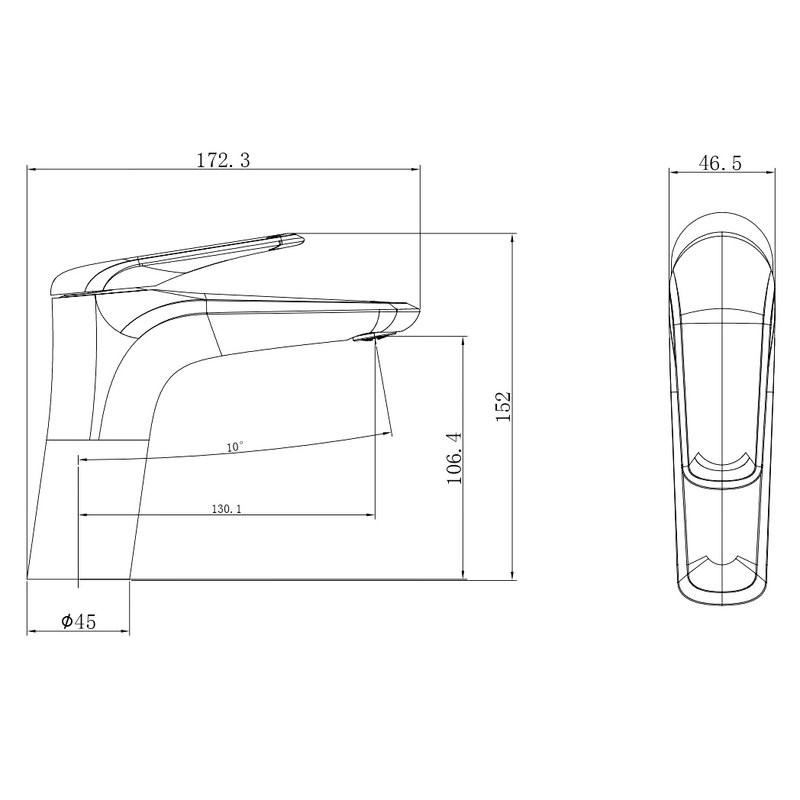 Смеситель для раковины Wonzon & Woghand WW-A41222-MW белый матовый