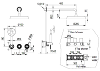 Душевой комплект Boheme Eterna 174-MG С ВНУТРЕННЕЙ ЧАСТЬЮ, matt gold