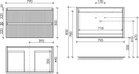 Тумба с раковиной Sancos Snob R 80 см, bianco, столешница черный мрамор, раковина CN5001