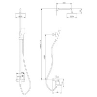 Душевая стойка Abber Weiss Insel AF8016FWL матовая белая