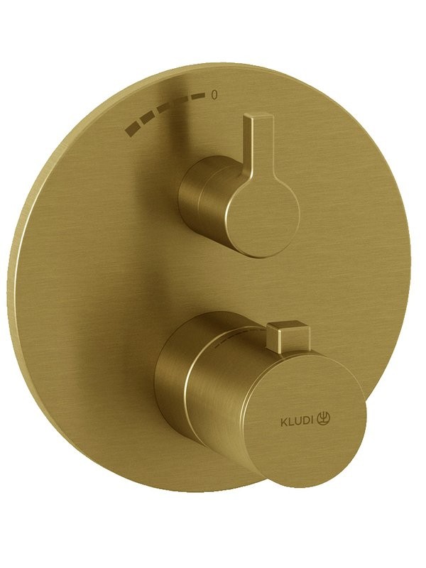 Термостатический смеситель встраиваемый Kludi Nova Fonte 20885N015 С ВНУТРЕННЕЙ ЧАСТЬЮ, брашированное золото PVD