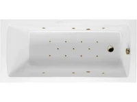 Акриловая ванна Excellent Aquaria Relax 160x70 см, встраиваемая, с гидромассажем, белая, с каркасом, со сливом-переливом, фурнитура бронза