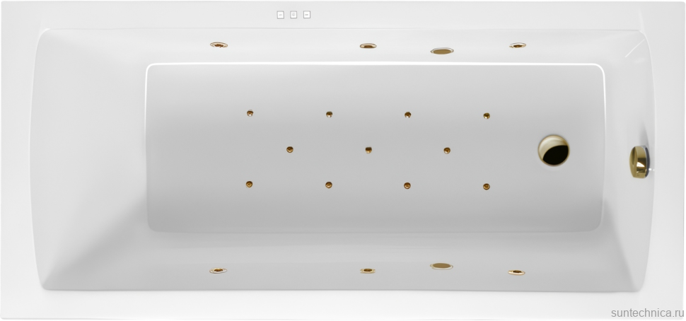 Акриловая ванна Excellent Aquaria Relax 160x70 см, встраиваемая, с гидромассажем, белая, с каркасом, со сливом-переливом, фурнитура бронза
