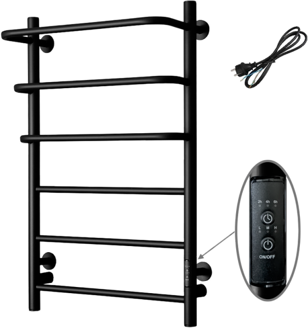 Полотенцесушитель электрический Тругор Пэк 19 80х50 с выключателем, черный