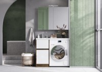 Тумба с раковиной AQUATON Лондри 40 L, дуб рустикальный, белый