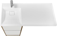 Тумба с раковиной AQUATON Лондри 40 L, дуб рустикальный, белый