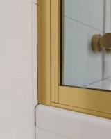 Шторка на ванну Cezares Slider VF-11-90/150-C-BORO профиль брашированное золото, стекло прозрачное