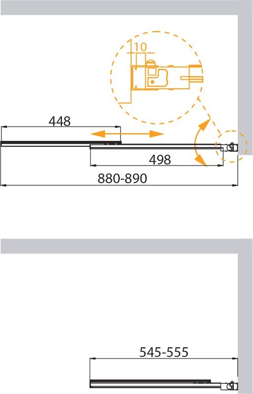 Шторка на ванну Cezares Slider VF-11-90/150-C-BORO профиль брашированное золото, стекло прозрачное