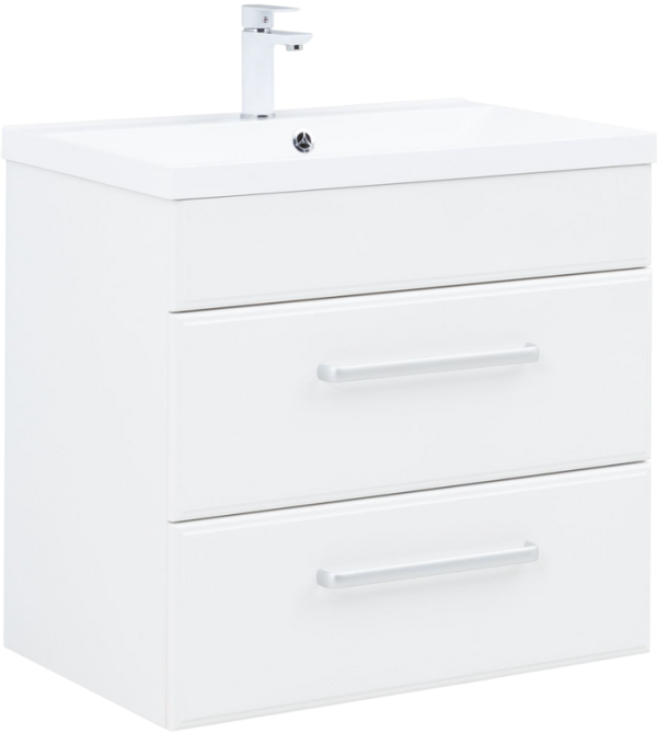 Тумба с раковиной Aquanet Лукка 75 белая глянцевая