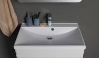 Тумба с раковиной Aquanet Лукка 75 белая глянцевая
