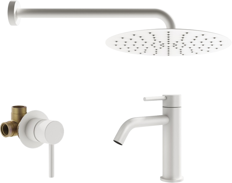 Комплект для ванной Plumberia Selection Ixo KITXO01BO53 С ВНУТРЕННЕЙ ЧАСТЬЮ, белый матовый