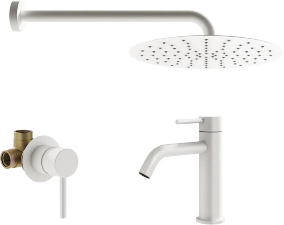 Комплект для ванной Plumberia Selection Ixo KITXO01BO53 С ВНУТРЕННЕЙ ЧАСТЬЮ, белый матовый