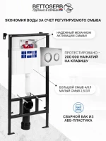 Комплект Инсталляция BETTOSERB Sava Fix Slim 40006456 + Кнопка Cool 40006468 цвет матовый хром Комплект Инсталляция BETTOSERB Sava Fix Slim 40006456 + Кнопка Cool 40006468 цвет матовый хром