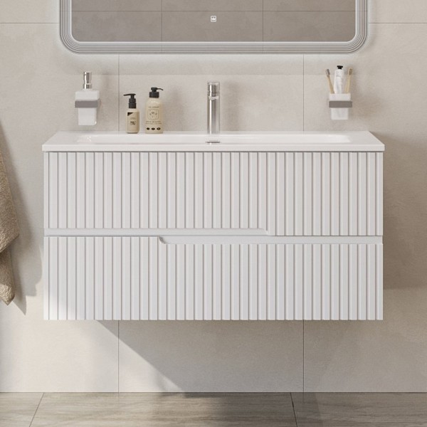 Тумба с раковиной Cezares Duet 100 bianco lucido, раковина Cezares CZR-8073-100