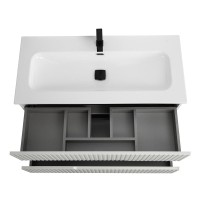 Тумба с раковиной Cezares Duet 100 bianco lucido, раковина Cezares CZR-8073-100