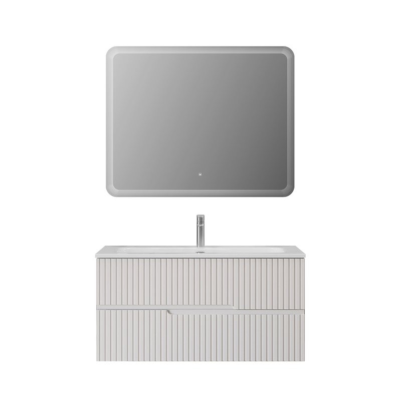 Тумба с раковиной Cezares Duet 100 bianco lucido, раковина Cezares CZR-8073-100
