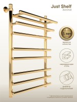 Полотенцесушитель водяной Indigo Just Shelf LJSHW80-50GDK3 золотой