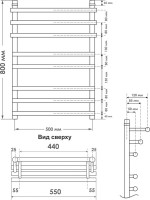 Полотенцесушитель водяной Indigo Just Shelf LJSHW80-50GDK3 золотой