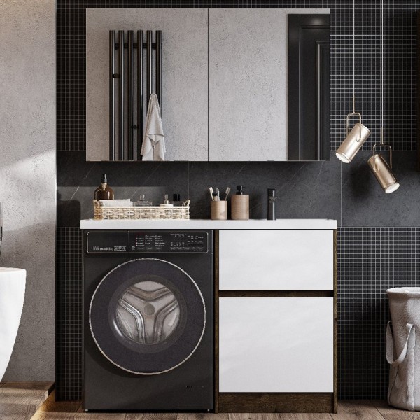 Мебель для ванной комнаты AQUATON Лондри 60 R, дуб рустикальный, белый