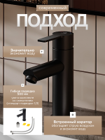 Смеситель для раковины Agger Easy A3102144 черный матовый