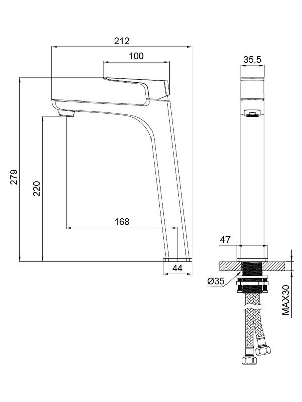 Смеситель для раковины Wonzon & Woghand Forza WW-239031-BN брашированный никель