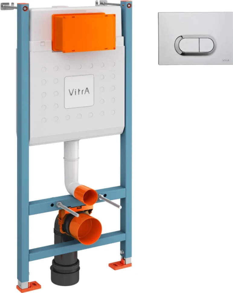 Система инсталляции для унитазов VitrA V-Fix Core 732-5800-01 с кнопкой смыва 740-0940 сталь
