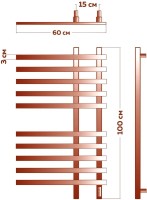 Полотенцесушитель электрический Bauedge Wind R 60х100, матовый черный RAL9005