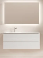 Мебель для ванной комнаты Sancos Folk 120 L подвесная, 2 ящика, bianco