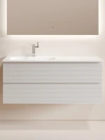 Мебель для ванной комнаты Sancos Folk 120 L подвесная, 2 ящика, bianco