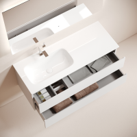 Мебель для ванной комнаты Sancos Folk 120 L подвесная, 2 ящика, bianco