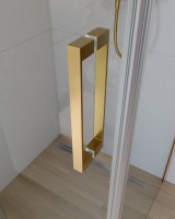 Душевой уголок Cezares Slider AH 1 90-100/110 C BORO профиль брашированное золото, стекло прозрачное
