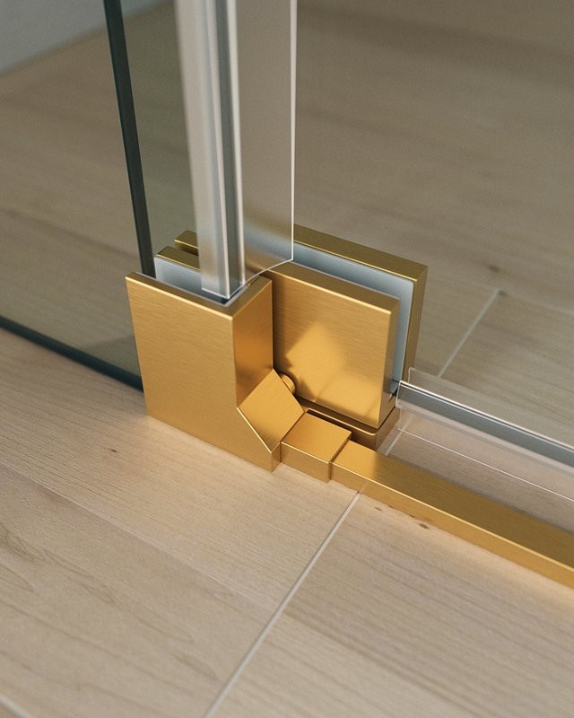 Душевой уголок Cezares Slider AH 1 90-100/110 C BORO профиль брашированное золото, стекло прозрачное