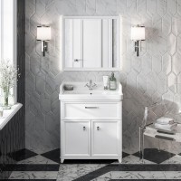 Тумба с раковиной KERAMA MARAZZI Pompei N 80 белая, с ящиком и дверцами