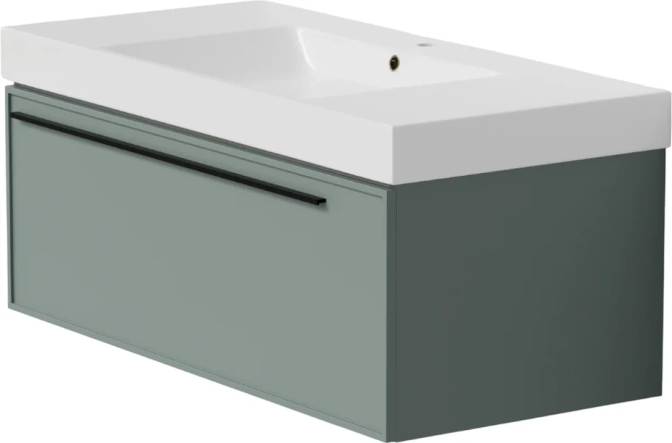 Тумба с раковиной La Fenice Elba 100 подвесная, grigio, раковина Cubo 100