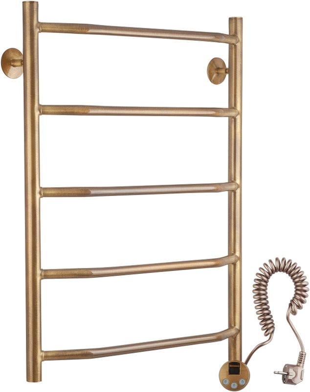 Полотенцесушитель электрический Secado Агата 1 65x55 см, подключение справа, бронза, лесенка, латунь