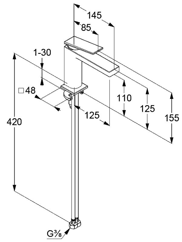 Смеситель для раковины Kludi Decus 54282N575 брашированный никель