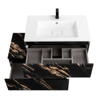 Тумба с раковиной Cezares Slider 80 подвесная, 1 ящик, черный фьюжн