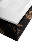 Тумба с раковиной Cezares Slider 80 подвесная, 1 ящик, черный фьюжн