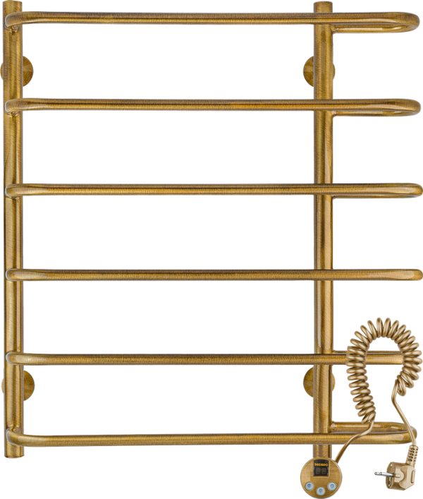Полотенцесушитель электрический Secado Венеция 2 85x60 см, подключение справа, бронза, лесенка, латунь