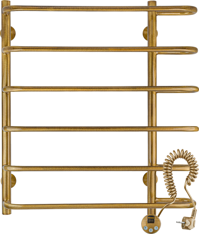 Полотенцесушитель электрический Secado Венеция 2 85x60 см, подключение справа, бронза, лесенка, латунь