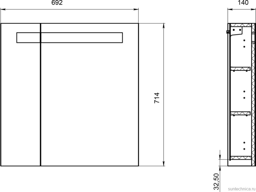 Мебель для ванной комнаты Cersanit Lara 70 белая